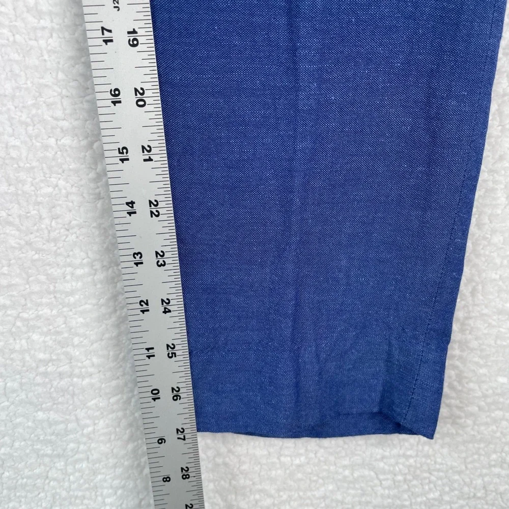Banana Republic Avery Blue Linen Blend Ankle Pants Womens 6 Cobalt Slim Career